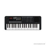 Black electronic keyboard/synthesizer with many knobs and a small red digital display on the front panel, keyboard keys visible along the bottom edge ขายราคาพิเศษ