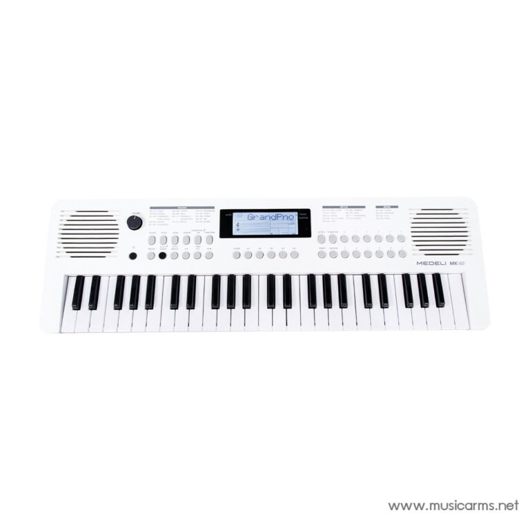 White electronic keyboard with built-in speakers, control panel, and display reading 'Grand Piano' at center ขายราคาพิเศษ