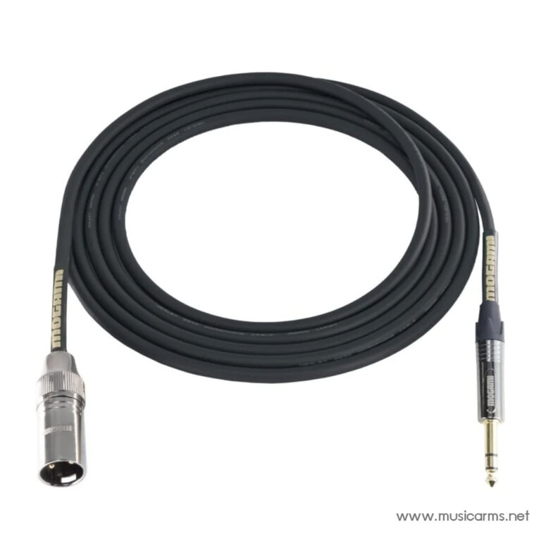 Coiled black audio cable with an XLR female connector on one end and a 1/4-inch TRS plug on the other end. ขายราคาพิเศษ