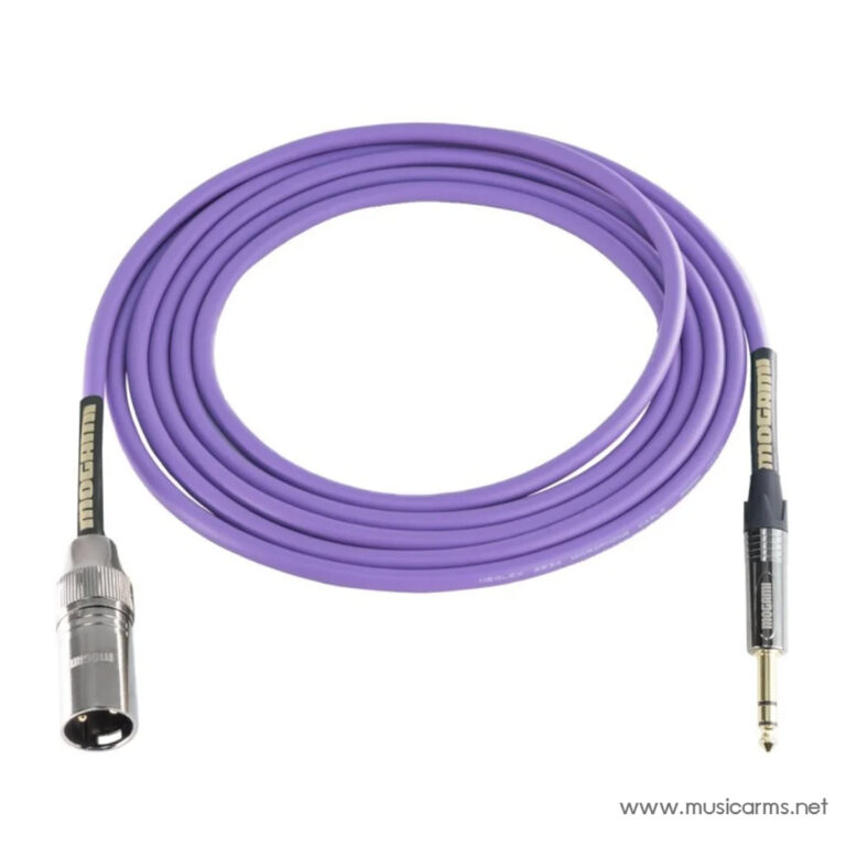 Purple coiled audio cable with XLR female connector on one end and a 1/4-inch mono plug on the other end ขายราคาพิเศษ