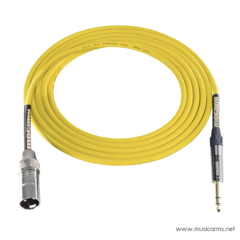 Coiled yellow audio cable with an XLR female connector on one end and a 1/4-inch plug on the other. ขายราคาพิเศษ