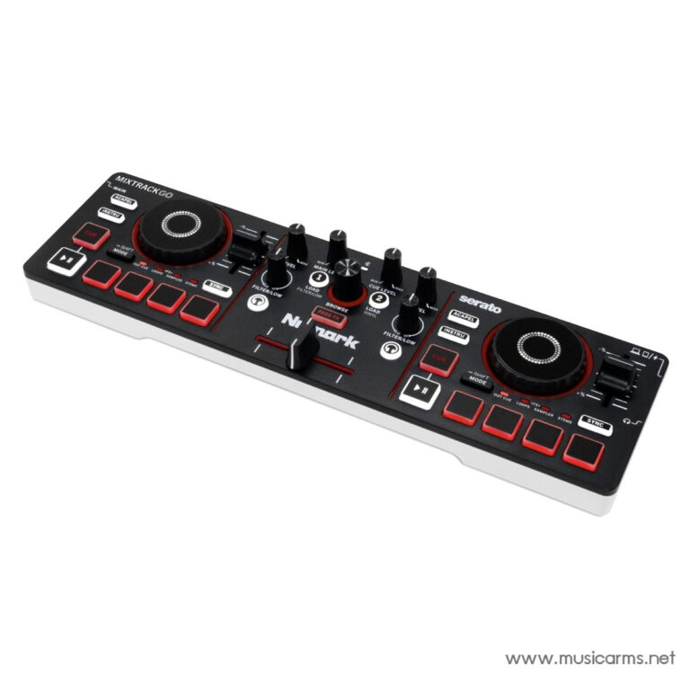 DJ controller with two jog wheels, multiple pads, knobs, and faders (Numark Mixtrack Pro) used for Serato DJing sessions ขายราคาพิเศษ