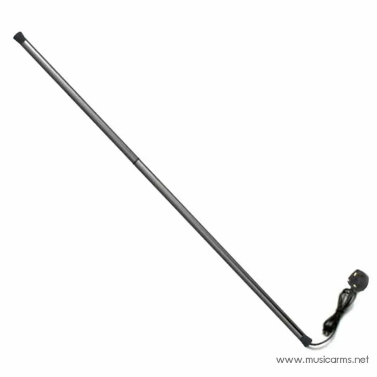 Long black microphone boom/rod with a plugged-in power cord at the end, set diagonally across a white background ขายราคาพิเศษ