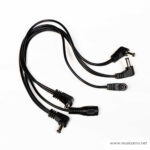 Set of black DC power cables with various barrel connectors and right-angle tips on a white background at an angle ลดราคาพิเศษ