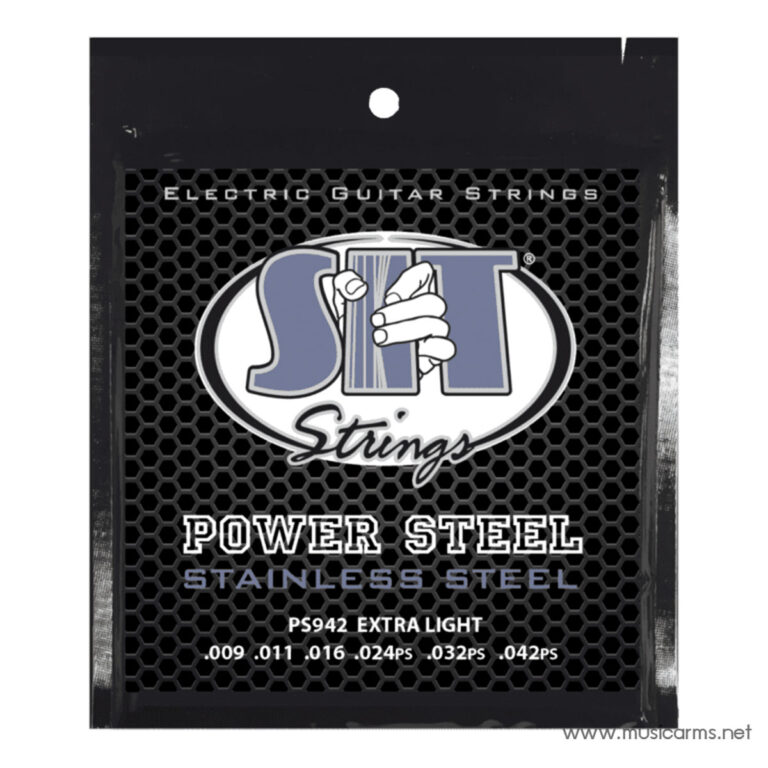 Package of SIT Strings Power Steel stainless steel electric guitar strings, extra light gauge (.009–.042). ขายราคาพิเศษ