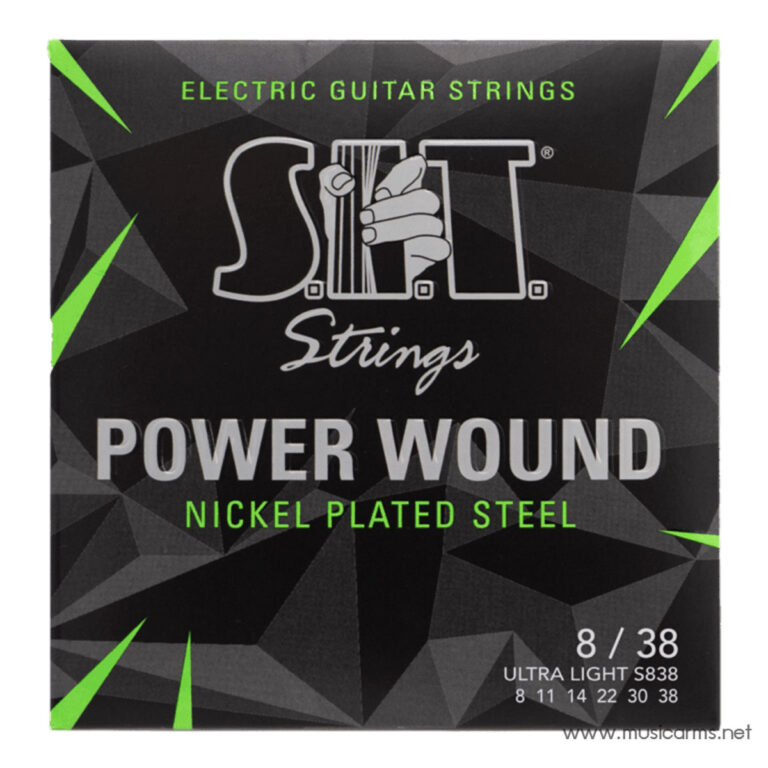 Package of Sting electric guitar strings: Power Wound, nickel plated steel, 8–38 gauge (Ultra Light). ขายราคาพิเศษ