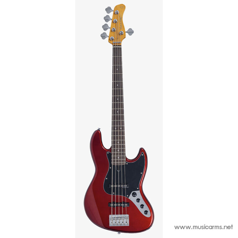 Red solid-body electric guitar with a black pickguard, chrome hardware, and two pickups, shown upright for a product image. ขายราคาพิเศษ