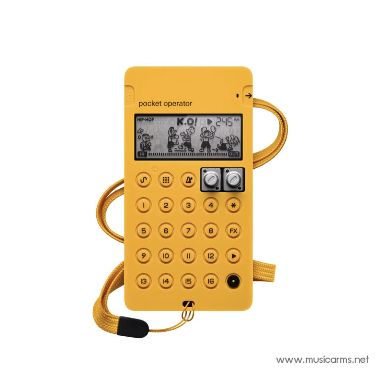 Yellow pocket operator portable synthesizer with numeric keypad and strap ขายราคาพิเศษ