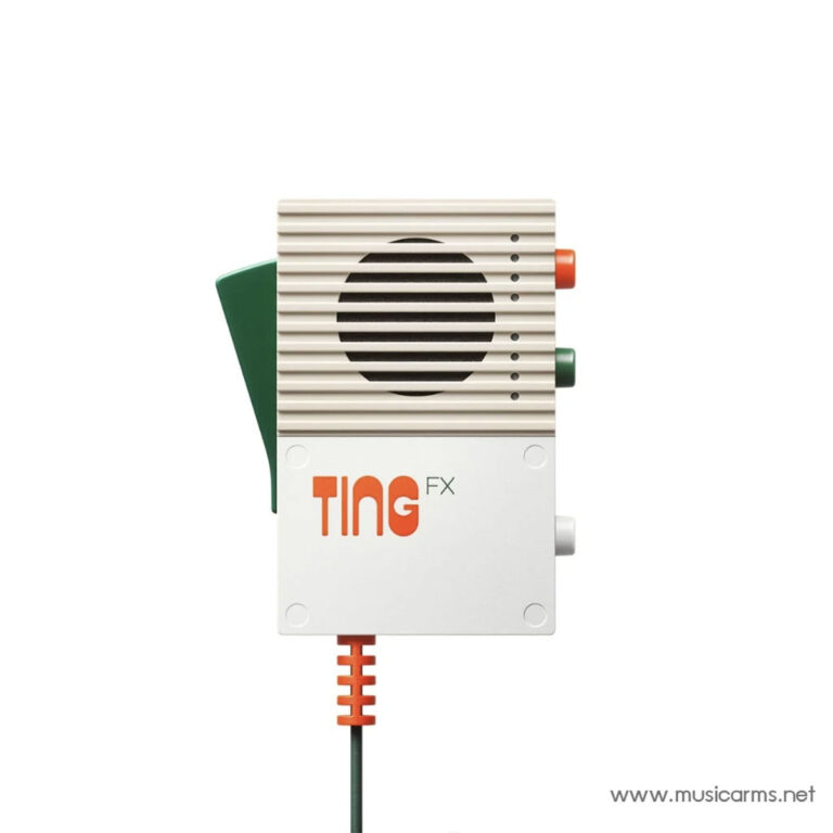 Ting FX audio module with a vented beige front, red and green knobs, orange plug at the bottom, and the Ting FX logo. ขายราคาพิเศษ