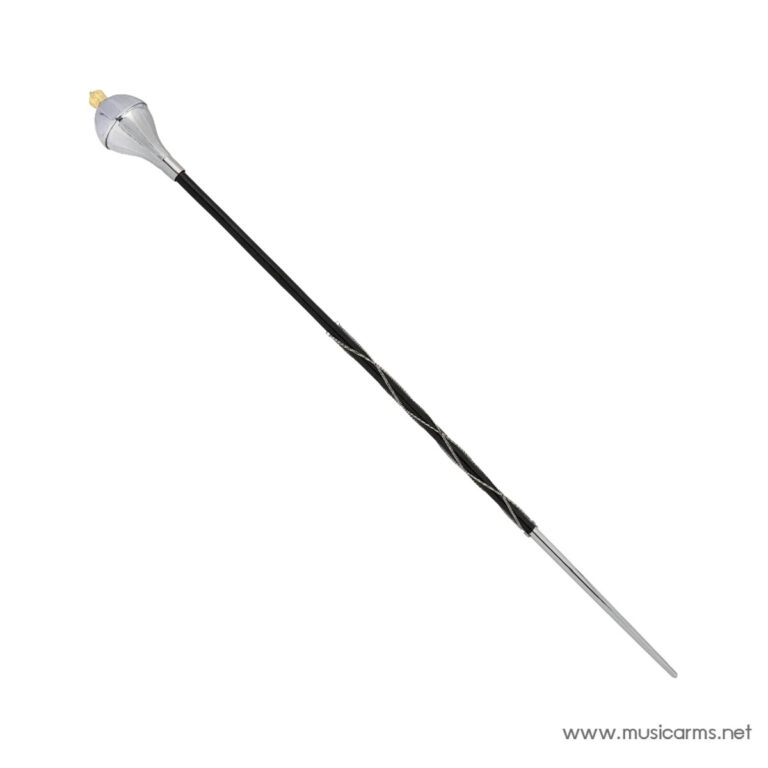 Long black dip pen or decorative baton with a silver conical nib at the tip, photographed diagonally. ขายราคาพิเศษ