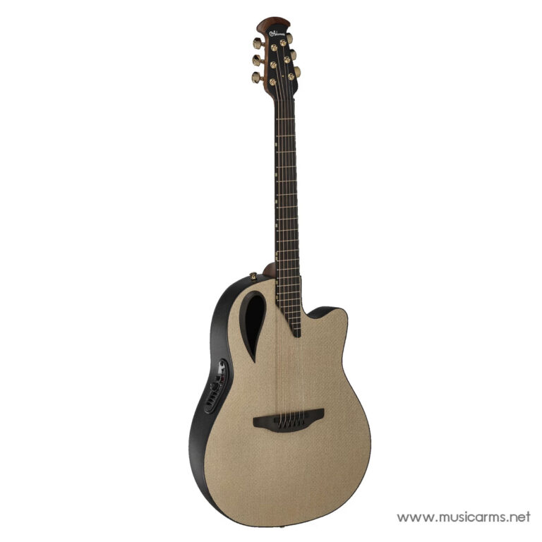 Acoustic‑electric cutaway guitar with a natural wood top and black sides, featuring onboard controls on the lower bout. ขายราคาพิเศษ