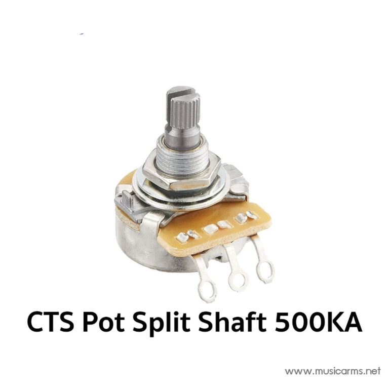 CTS Pot Split Shaft 500KA potentiometer with knurled shaft, threaded bushing, and 3-pin PCB header. ขายราคาพิเศษ