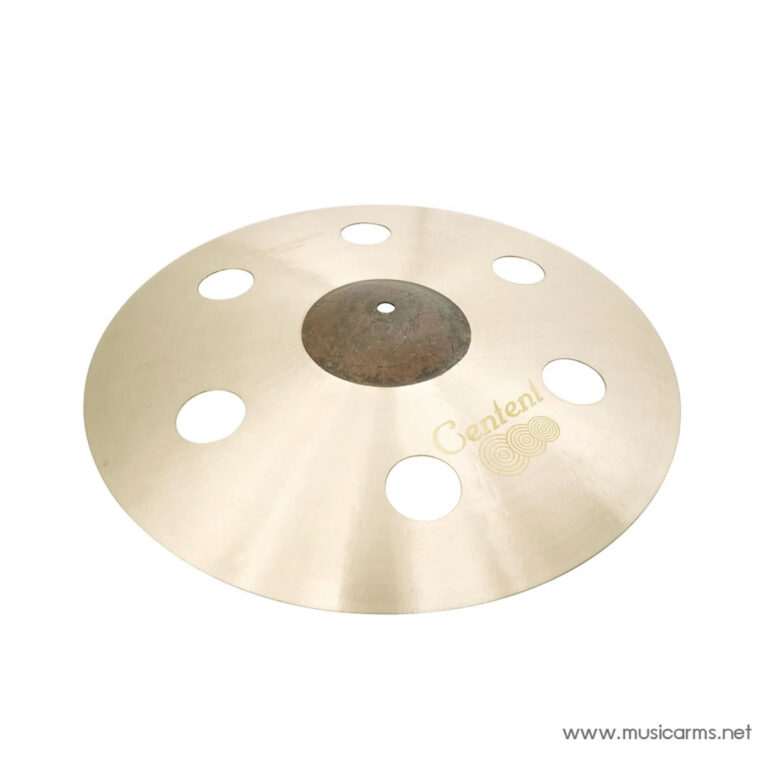 Brass circular percussion plate with six edge holes and a central raised dome, branded Centeni, from musicarms.net ขายราคาพิเศษ