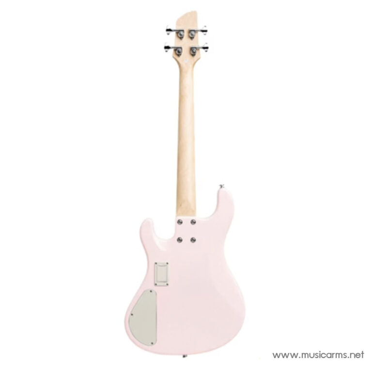 Back view of a pink electric guitar with a maple neck and chrome hardware visible from the rear. ขายราคาพิเศษ