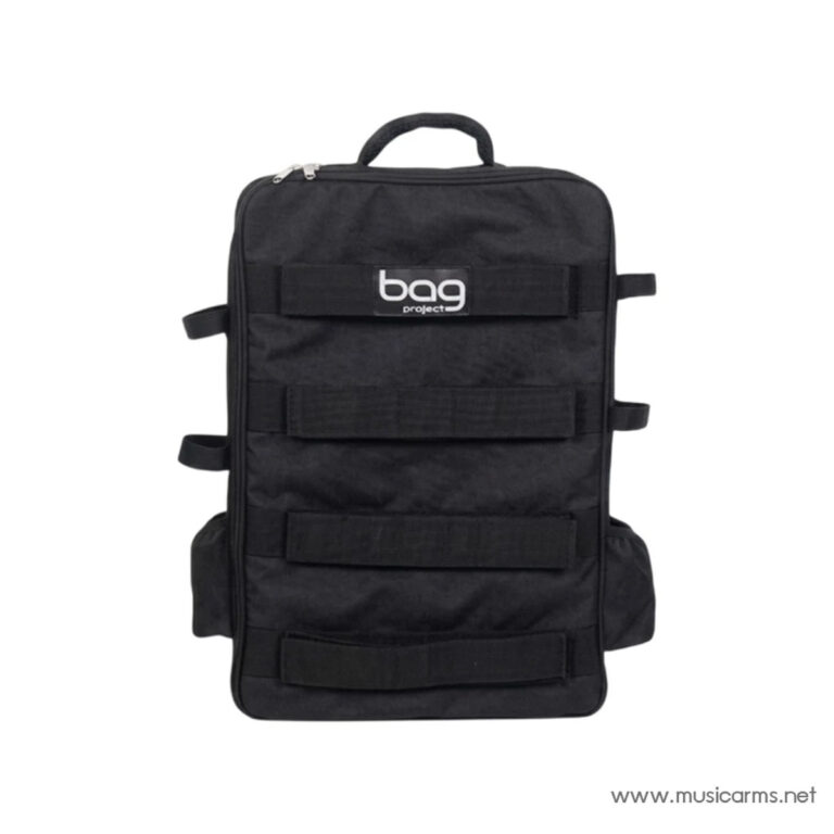 Black tactical backpack with four horizontal MOLLE straps and a top handle. ขายราคาพิเศษ