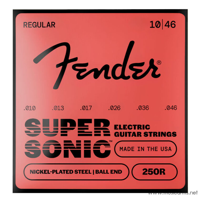 Fender Super Sonic electric guitar strings, gauges .010 to .046, nickel-plated steel ball end, made in the USA. ขายราคาพิเศษ