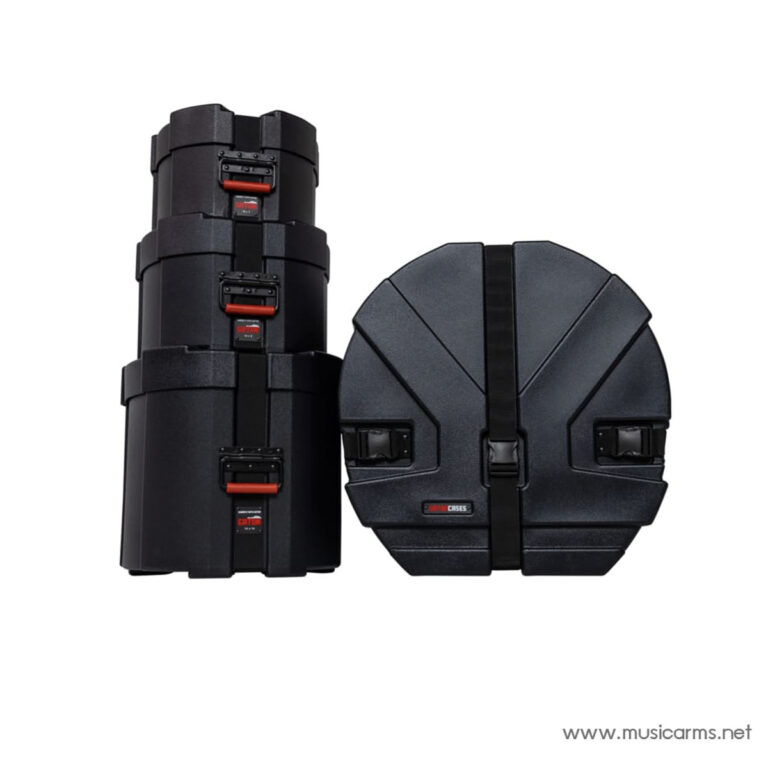 Set of black rugged hard-shell cases with red latches and a round protective case on a white background. ขายราคาพิเศษ