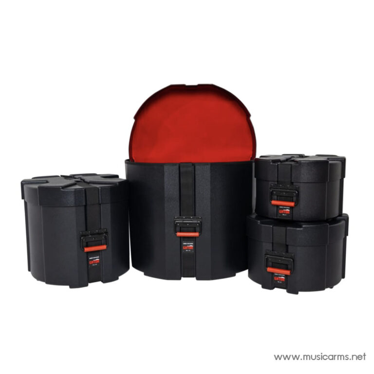 Modular set of black hard-shell storage cases with red latches, center case opened to reveal a red interior, flanked by smaller cases on white background. ขายราคาพิเศษ