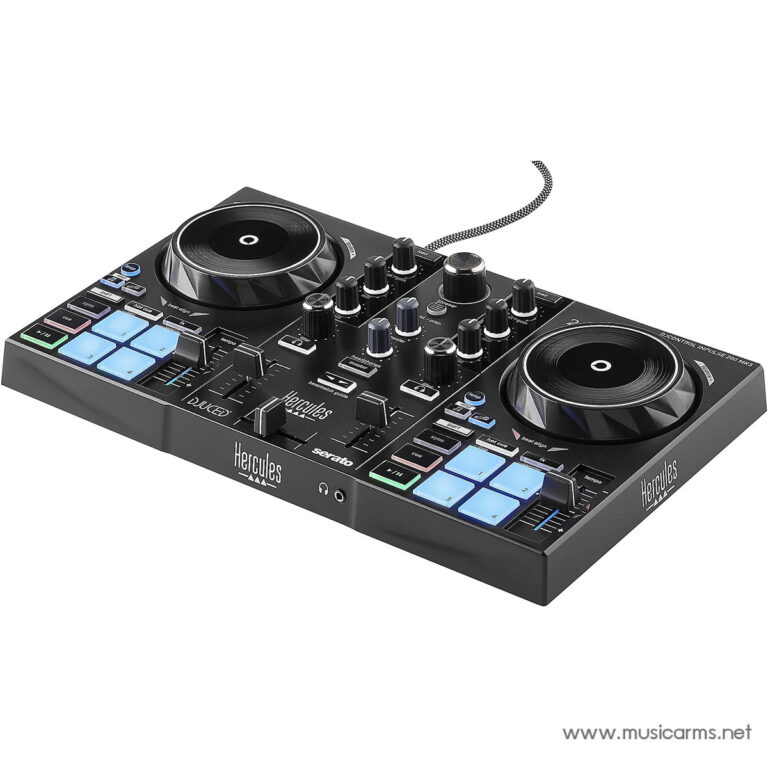 Hercules DJControl Inpulse 200 DJ controller with two large jog wheels, blue performance pads, and multiple knobs and faders. ขายราคาพิเศษ