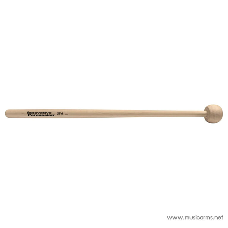 Wooden drumstick with a rounded mallet head and Innovative Percussion branding (GT-6). ขายราคาพิเศษ