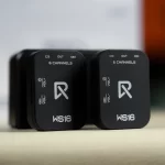 Two black WS16 wireless audio receivers side by side on a wooden surface, showing '6 CHANNELS' and a white logo. ขายราคาพิเศษ