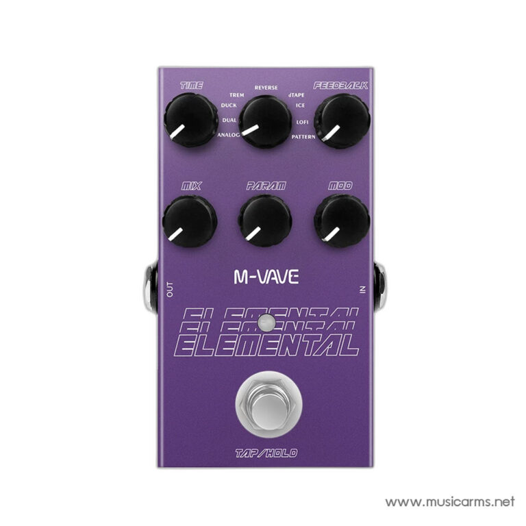 Purple guitar effects pedal with six black knobs and a large footswitch at the bottom. ขายราคาพิเศษ