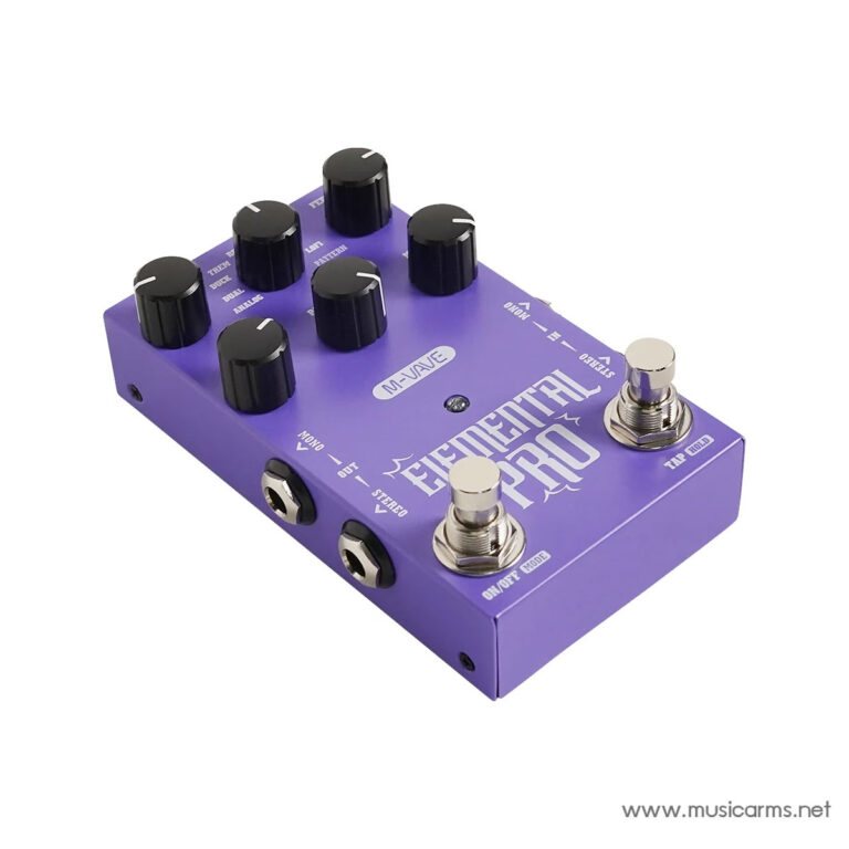 Purple guitar effects pedal with eight black knobs and two metal footswitches, on a purple enclosure. ขายราคาพิเศษ