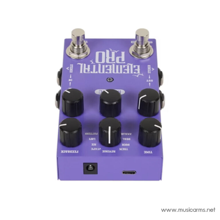 Purple guitar effects pedal with multiple knobs and two footswitches, plus USB-C port and power input. ขายราคาพิเศษ