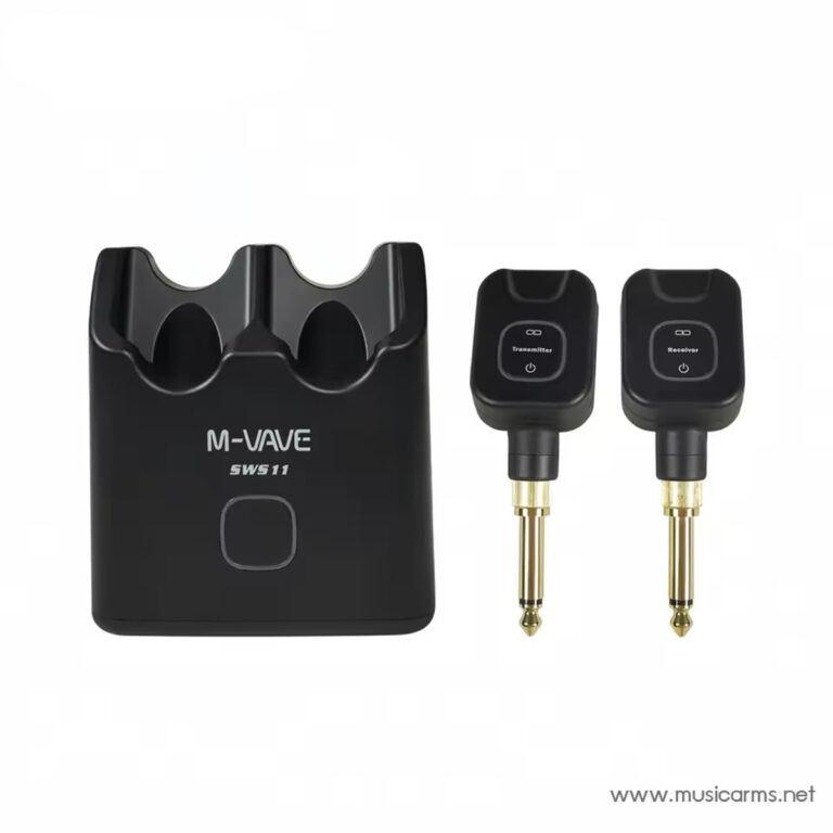 M-WAVE SWS11 wireless microphone system with a two-transmitter charging dock and two bodypack transmitters. ขายราคาพิเศษ