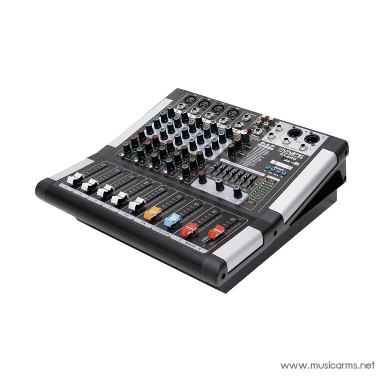 Multi-channel audio mixer with numerous knobs, faders, and input jacks for live sound or recording setups. ขายราคาพิเศษ