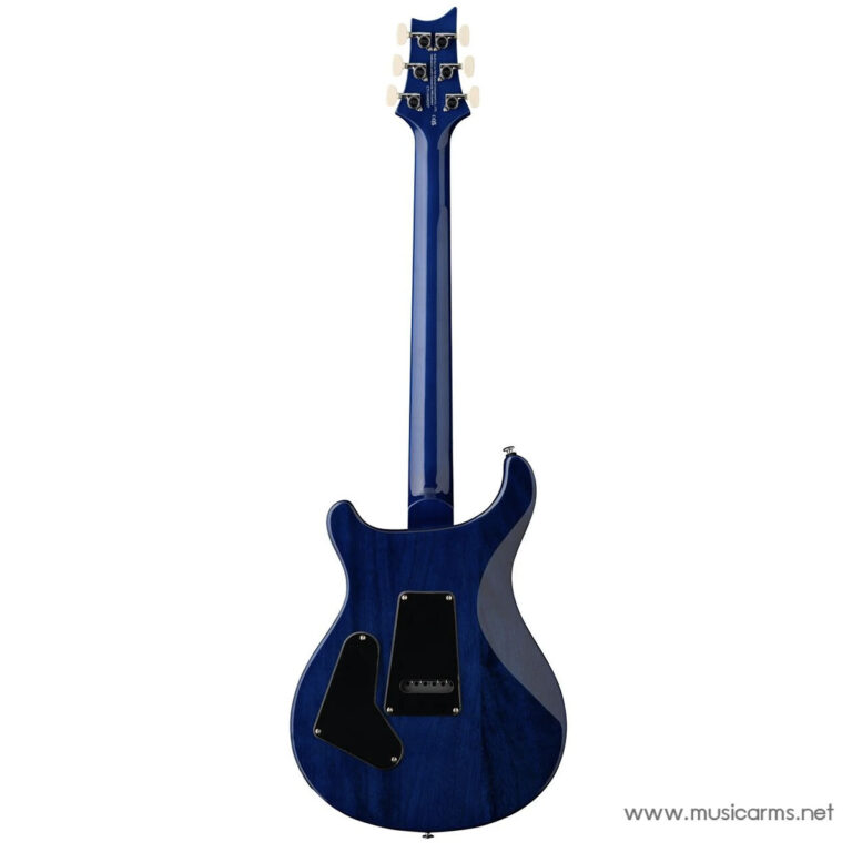 Blue glossy electric guitar shown from the back, with neck, back control plates, and rear access panels visible on a white background (advertising image). ขายราคาพิเศษ
