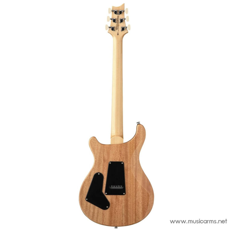 Back view of a natural wood electric guitar showing the neck, headstock, and two black backplates on the body. ขายราคาพิเศษ