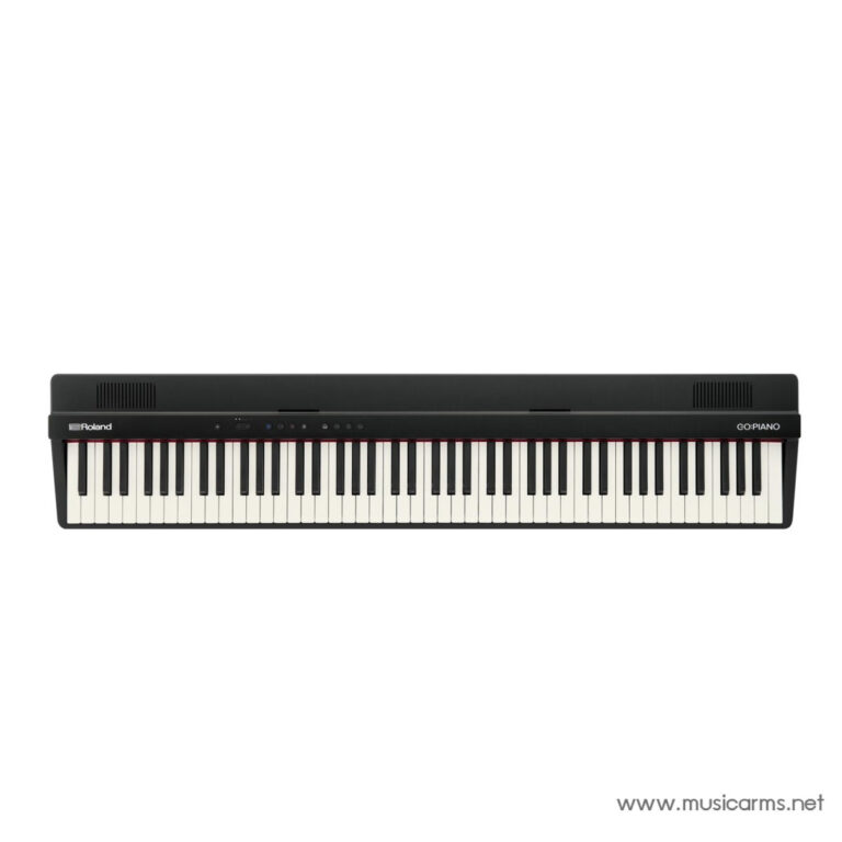 Roland GO:PIANO digital keyboard shown from the front with 88 keys and a dark body ขายราคาพิเศษ