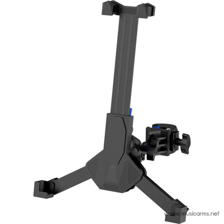 Three‑legged gray guitar/instrument stand with an adjustable neck support and clamp, designed to hold a guitar securely. ขายราคาพิเศษ