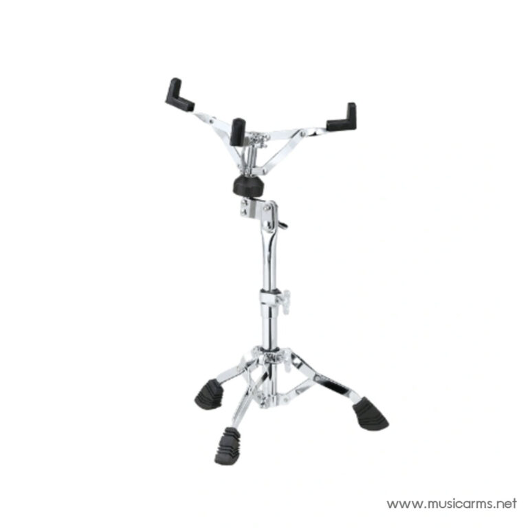 Chrome drum stand with three legs and padded yoke for supporting a snare or tom drum apparatus ขายราคาพิเศษ