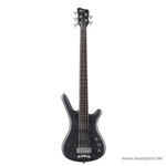 Five-string electric bass guitar with a dark black finish and chrome hardware photographed full length. ลดราคาพิเศษ