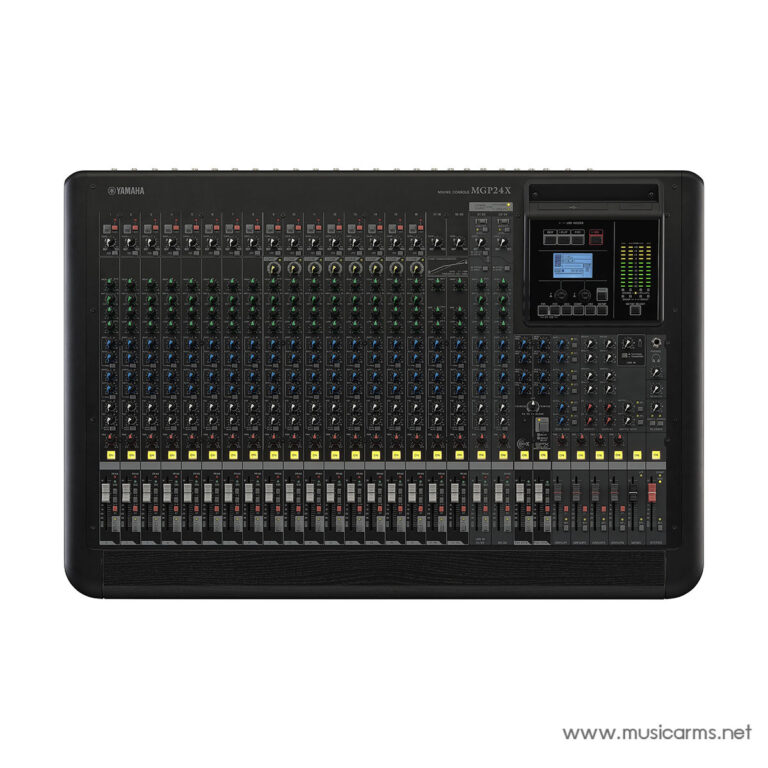 Yamaha MGP24X 24-channel analog mixer with faders and built-in effects panel on the right side of the unit ขายราคาพิเศษ