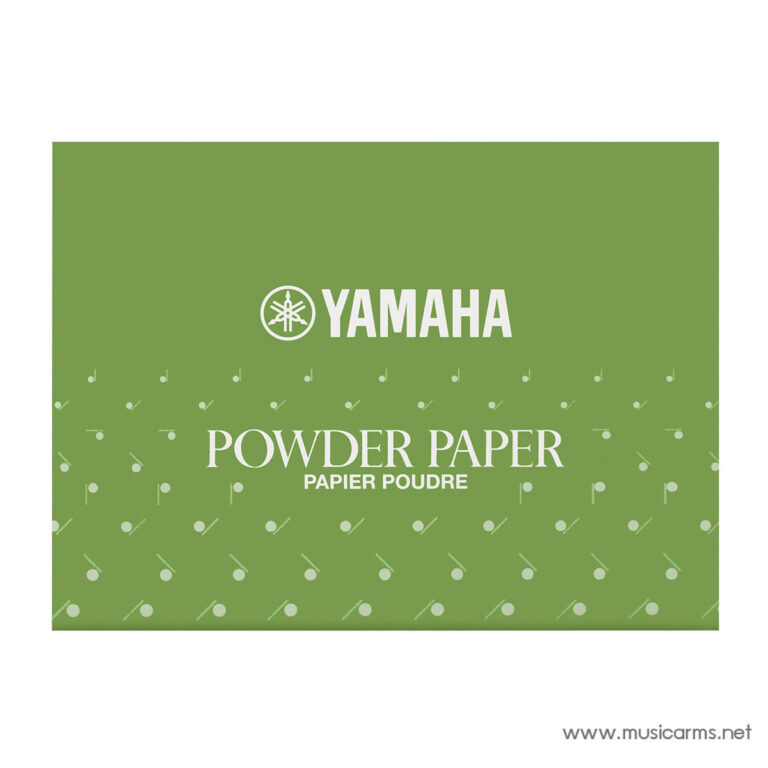 Green Yamaha powder paper packaging with white Yamaha logo and a dotted pattern across the lower half. ขายราคาพิเศษ