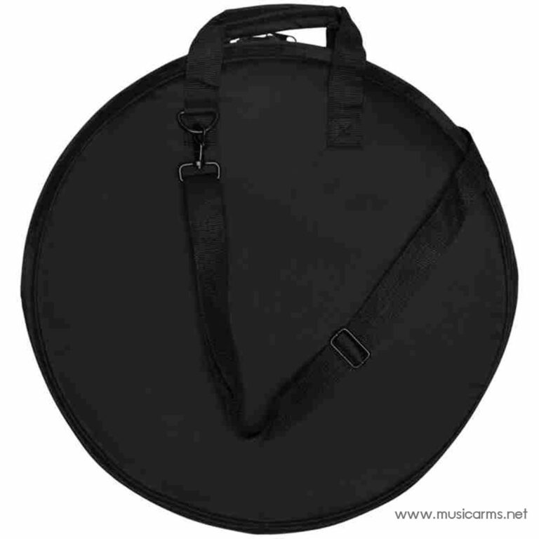Round black drum/gig bag with top handles and a detachable shoulder strap. ขายราคาพิเศษ