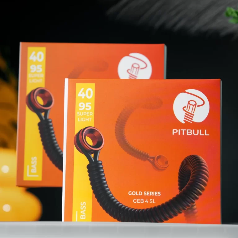 Orange Pitbull Gold Series packaging showing a coiled black cable with the text '40 95 SUPER LIGHT' and brand logo. ขายราคาพิเศษ