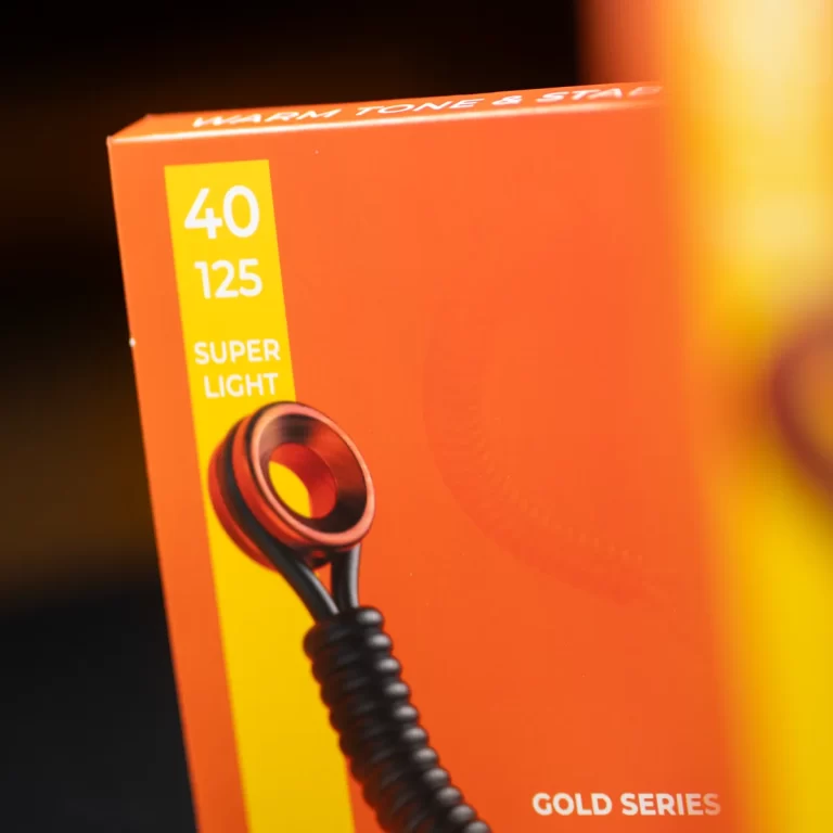 Orange product box with a yellow vertical label reading '40 125' and 'SUPER LIGHT'; shows a coiled black tool, likely a light accessory (GOLD SERIES). ขายราคาพิเศษ
