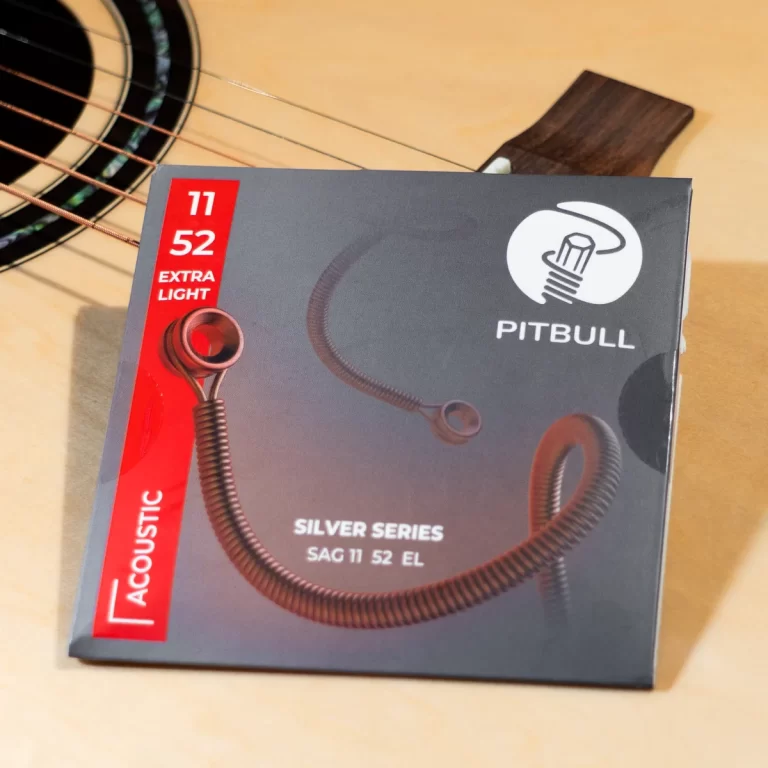Box of Pitbull Acoustic guitar strings, Silver Series SAC 11-52 EL, extra-light gauge (11-52). ขายราคาพิเศษ