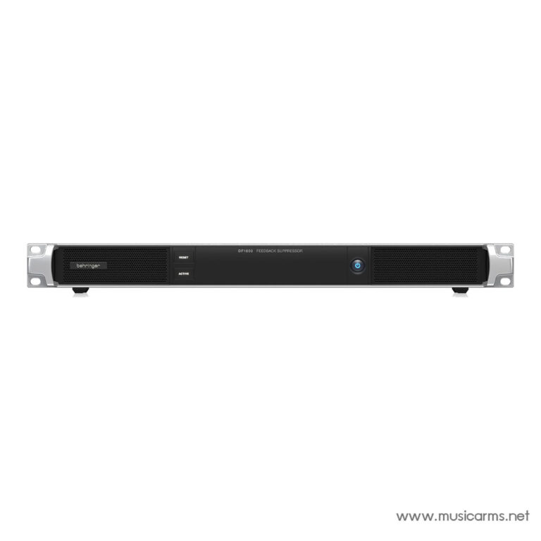 Rack-mount audio gear: Behringer DF1000 Feedback Suppressor front panel (1U) with black face, power button, and ventilation grills on both sides. ขายราคาพิเศษ