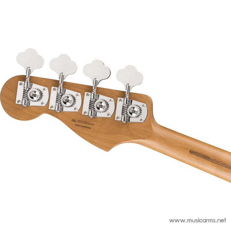 Guitar headstock with four chrome tuning pegs on a light wooden neck against a white background. ขายราคาพิเศษ