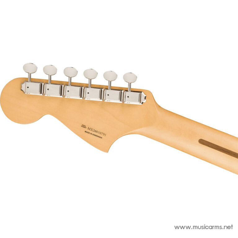 Rear view of a six-string guitar headstock with chrome tuning pegs on a light maple neck ขายราคาพิเศษ