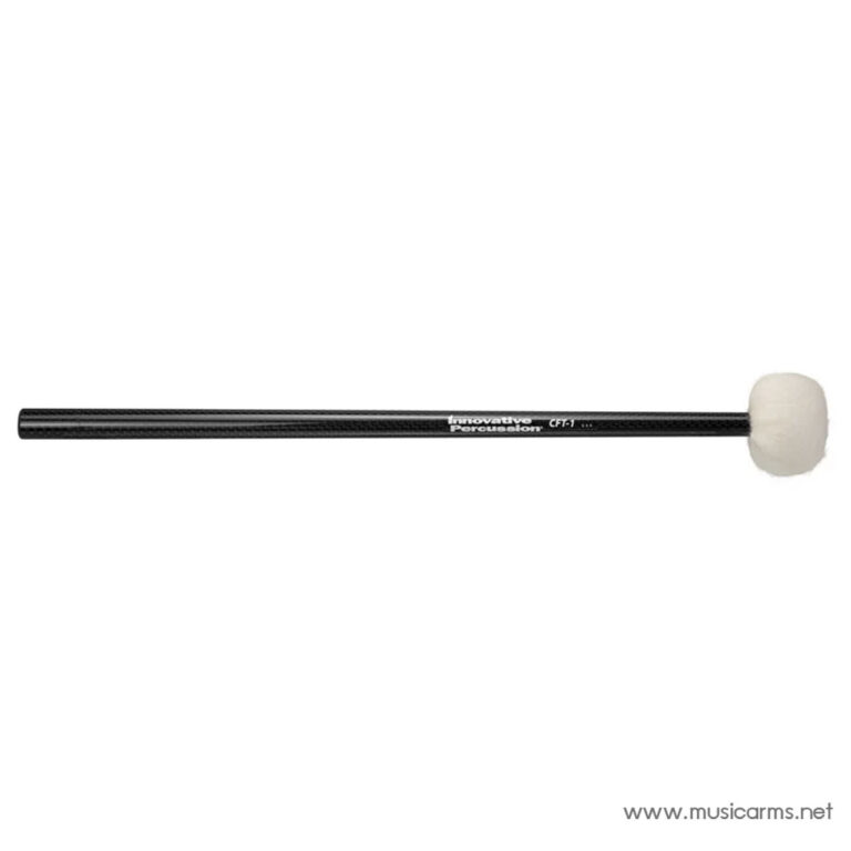 Long black percussion mallet with a white felt head, used to strike drums or cymbals (Innovative Percussion CF-1) ขายราคาพิเศษ