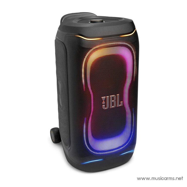 Portable JBL wireless speaker with multicolor LED edge lighting and logo visible on the front panel. ขายราคาพิเศษ