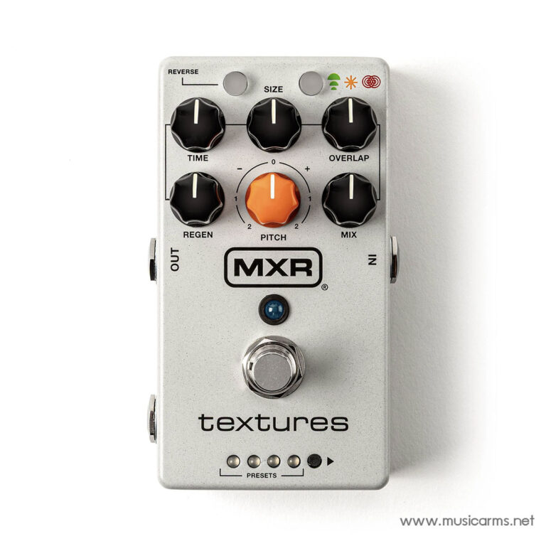MXR textures guitar effects pedal with six knobs, orange pitch knob in center, footswitch and blue LED indicator ขายราคาพิเศษ