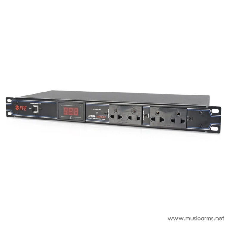 Rack-mounted power distribution unit with eight IEC outlets, a digital voltage readout, and a front-panel power switch. ขายราคาพิเศษ