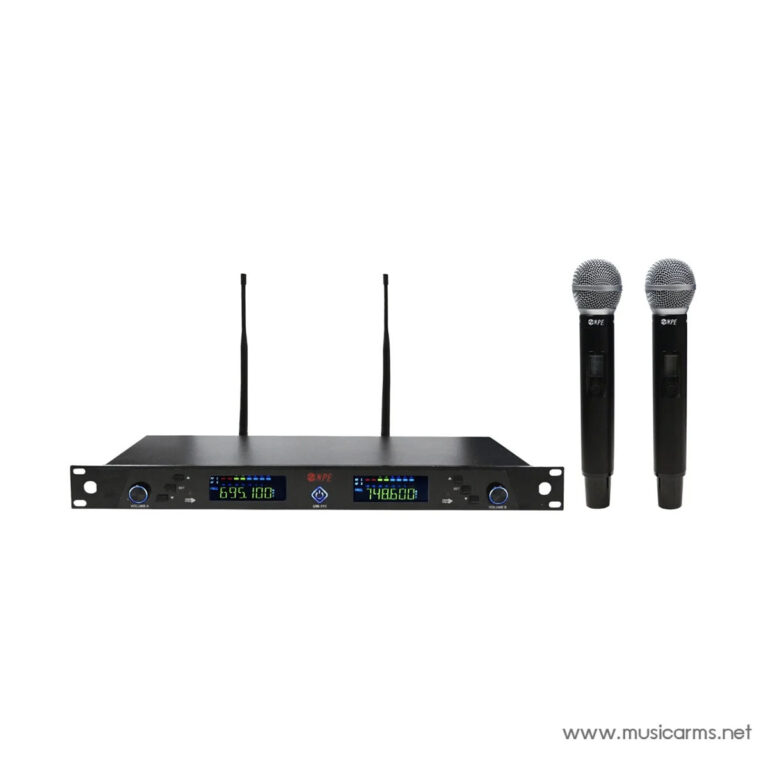 Wireless microphone system with a two-channel receiver and two handheld microphones ขายราคาพิเศษ